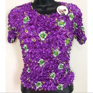 ⭐️ 3/$15 Purple Floral Popcorn Shirt